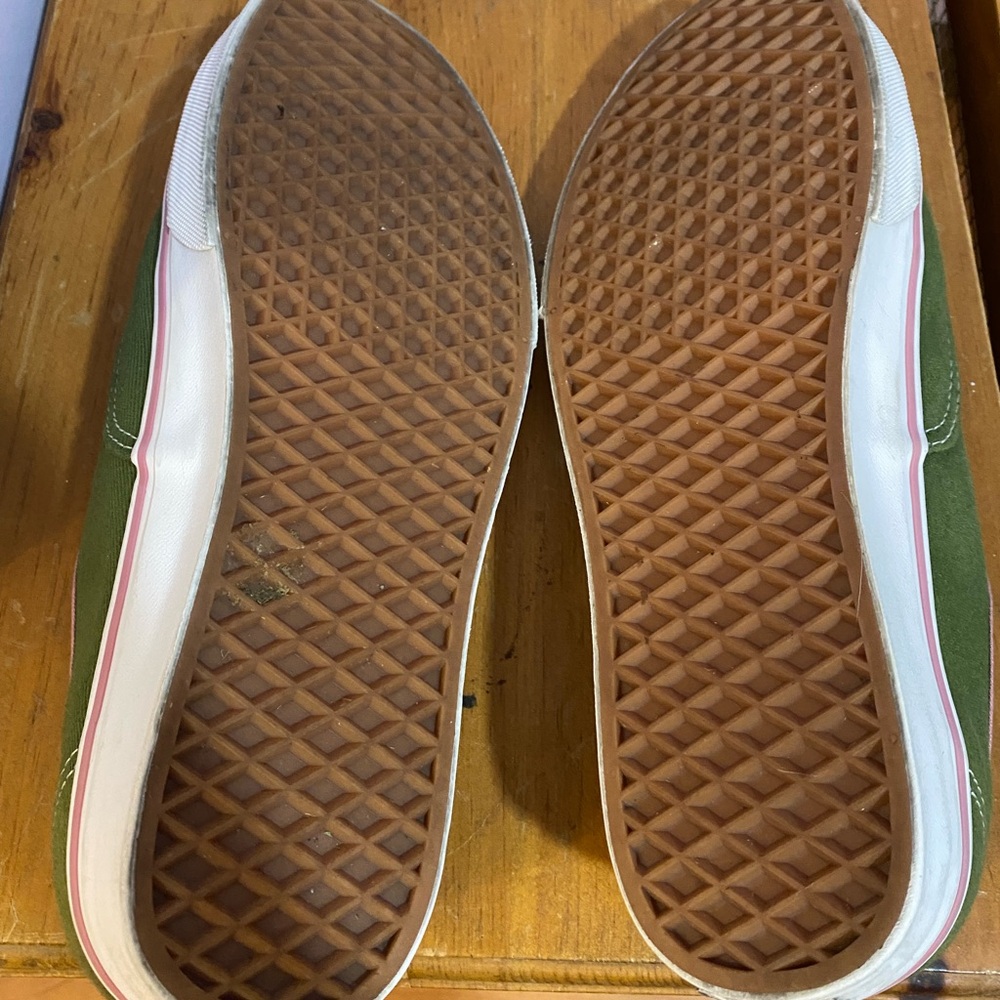 Green With Pink Trim Vans Authentic Men's Shoes - Picture 6 of 6